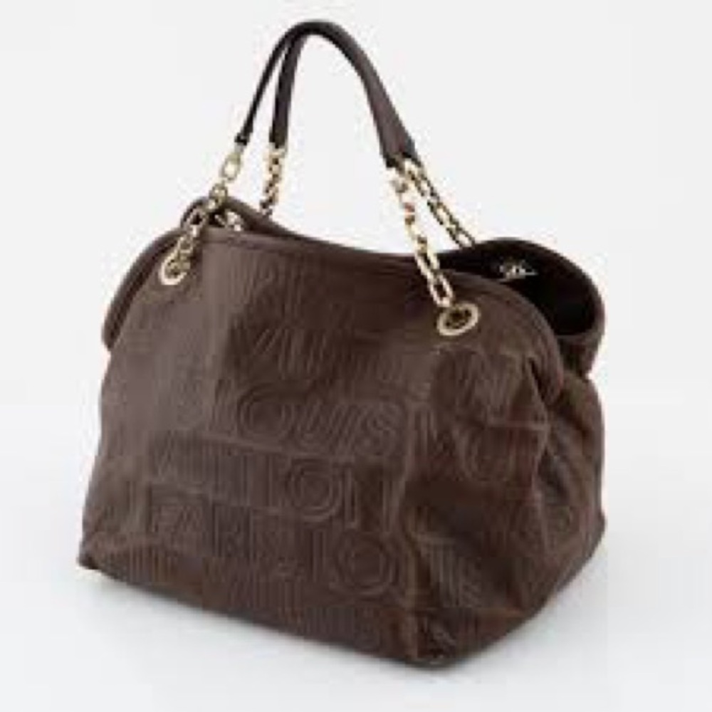 Louis Vuitton Dark Brown Embossed Shoulder Bag - Picture 10 of 10